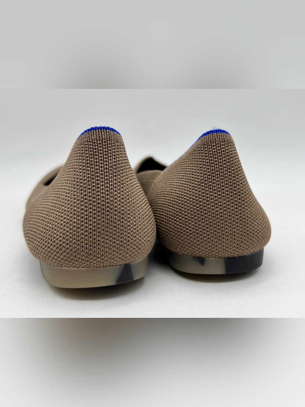 Rothy's Taupe Pointed-Toe Flats with Blue Trim - Picture 5 of 12